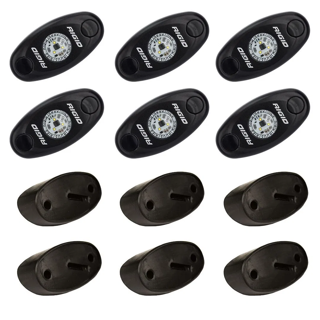 400253 – RIGID IND Underbody Light Kit, Underbody Mount LED Cool White Light Clear Lens 24 Watts With 6 Light Pods/ W...